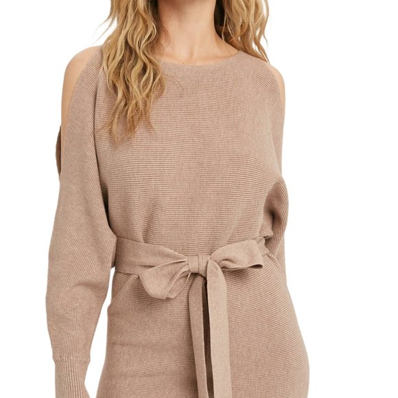 Tan Knit Dress - Picture 1 of 3